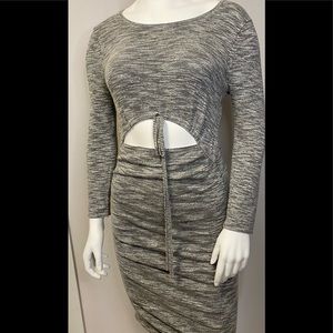 Grey Fitted Small Dress